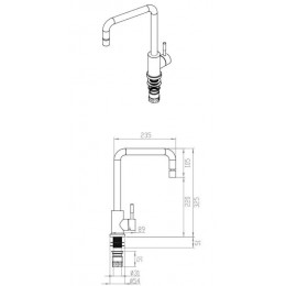 Misturador 181 Monocomando em Aço Inox- Debacco